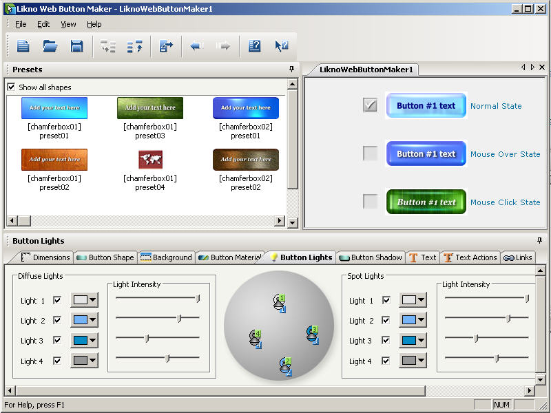 Screenshot for Likno Web Button Maker Free 1.4