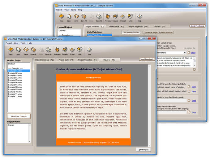 Screenshot for Likno Web Modal Windows Builder 2.1.246